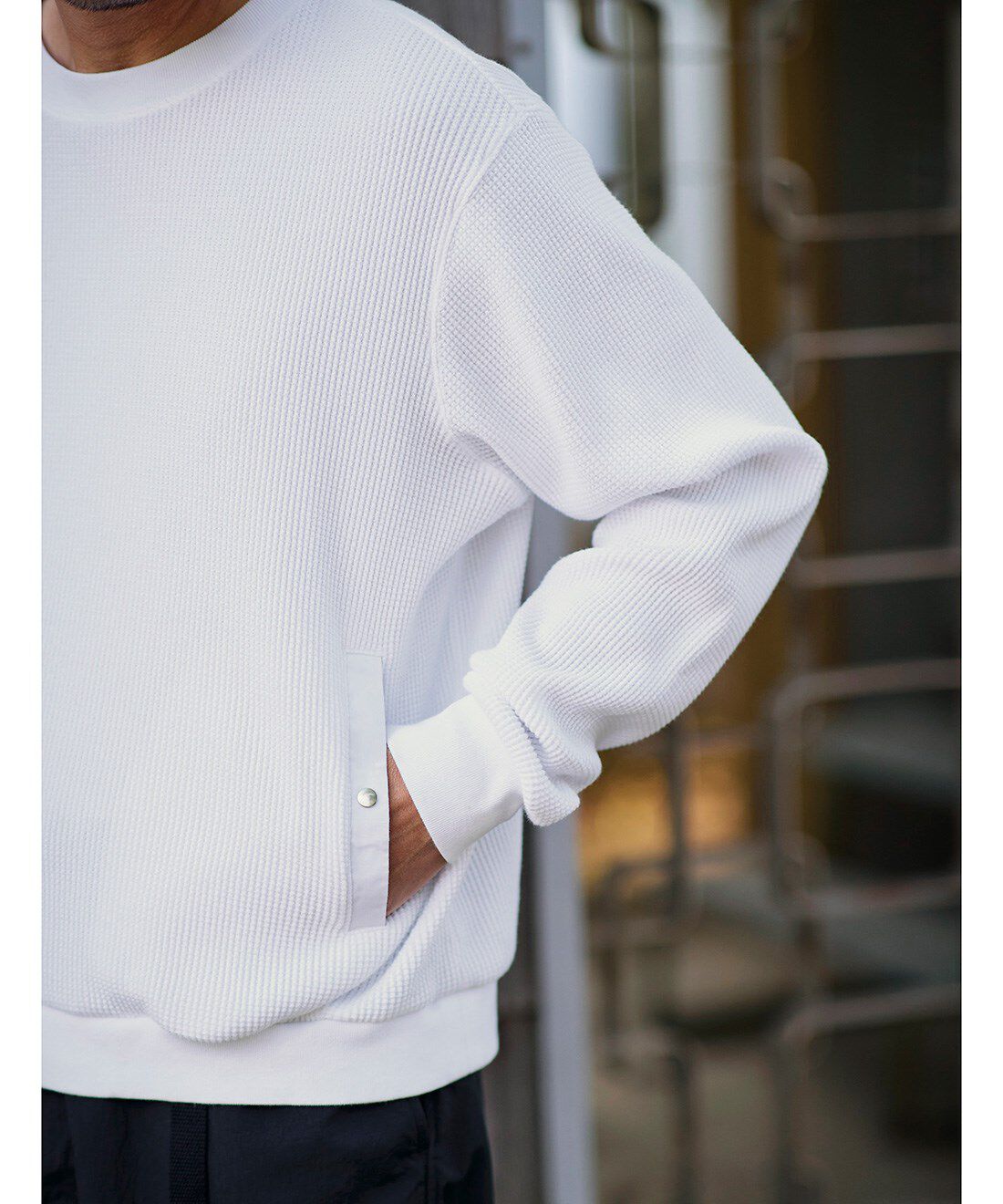 Real Stock|サニークラウズ　白いワッフルTシャツ〈メンズ〉
