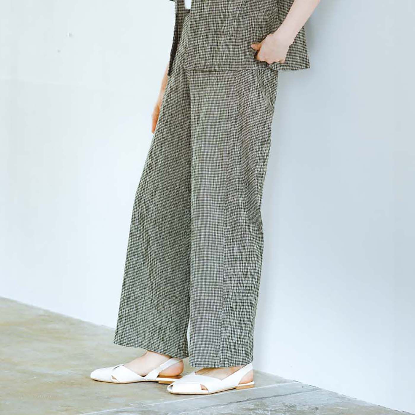 Real Stock | ｅｌ高島ちぢみワイドパンツ