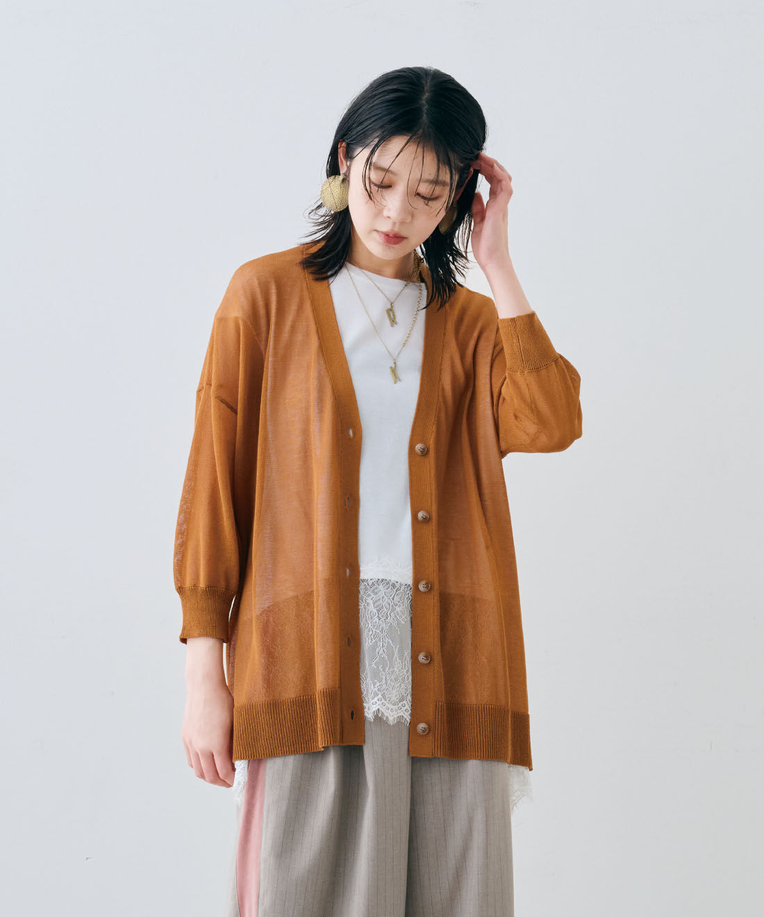 MEDE19F | シアーニットカーディガン〈ＯＲ〉ＭＤ１９