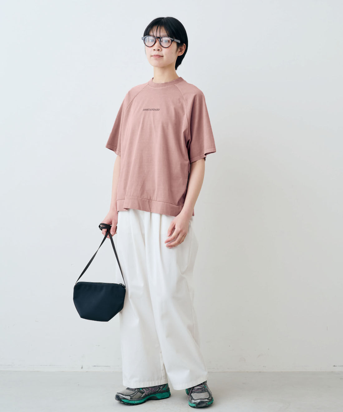 THREE FIFTY STANDARD|綿100％ ピグメント加工 ロゴプリントＴシャツのコーディネート