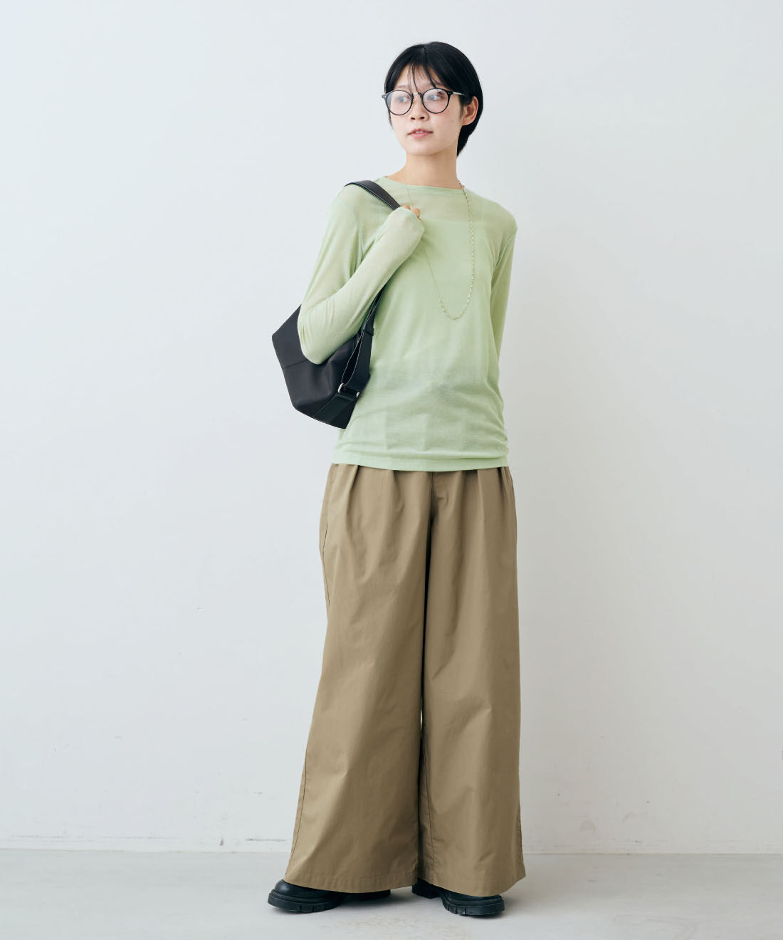 THREE FIFTY STANDARD|シアーなカットソートップスの会のコーディネート