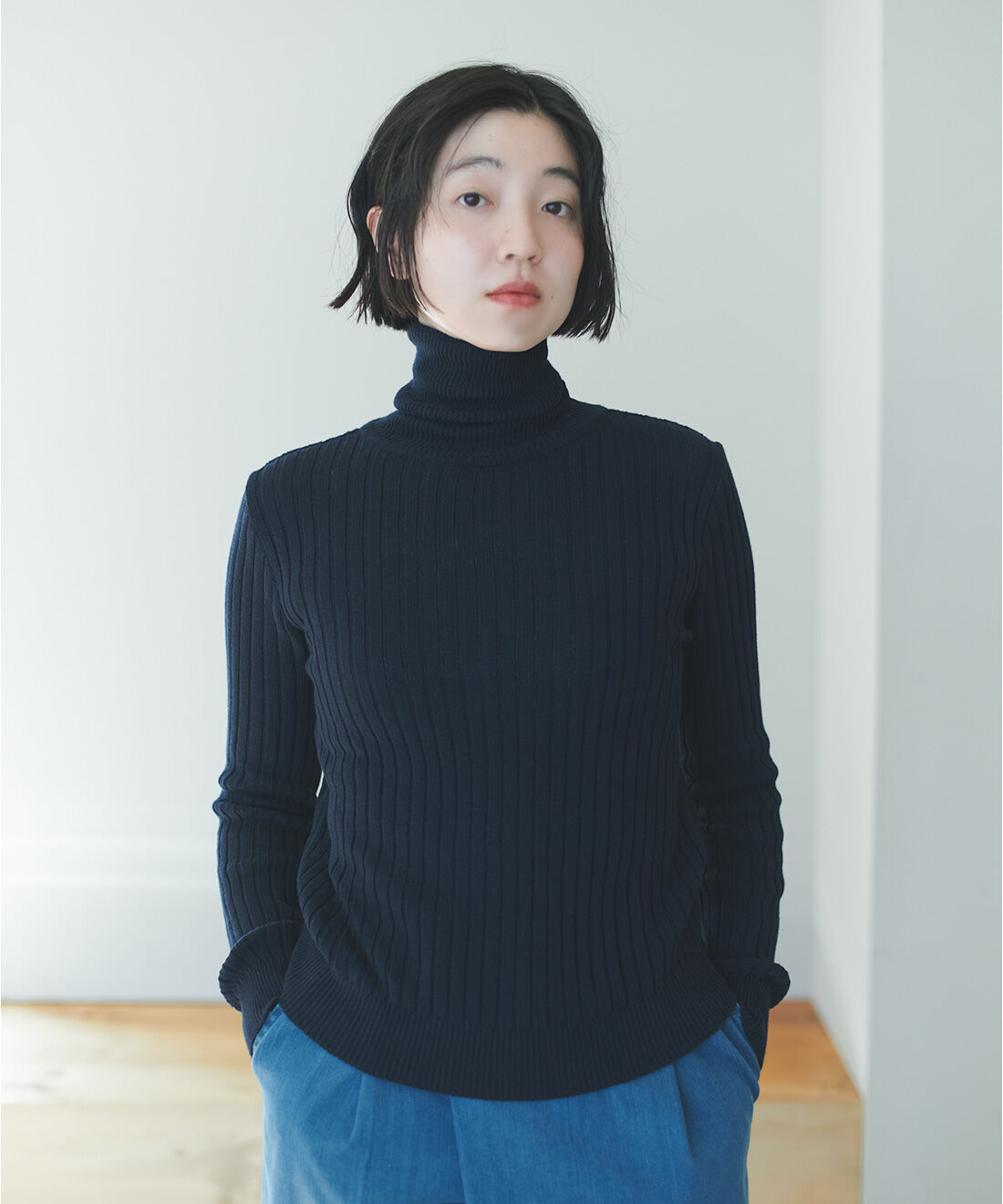 THREE FIFTY STANDARD|ラップ デニム ワイドパンツのコーディネート