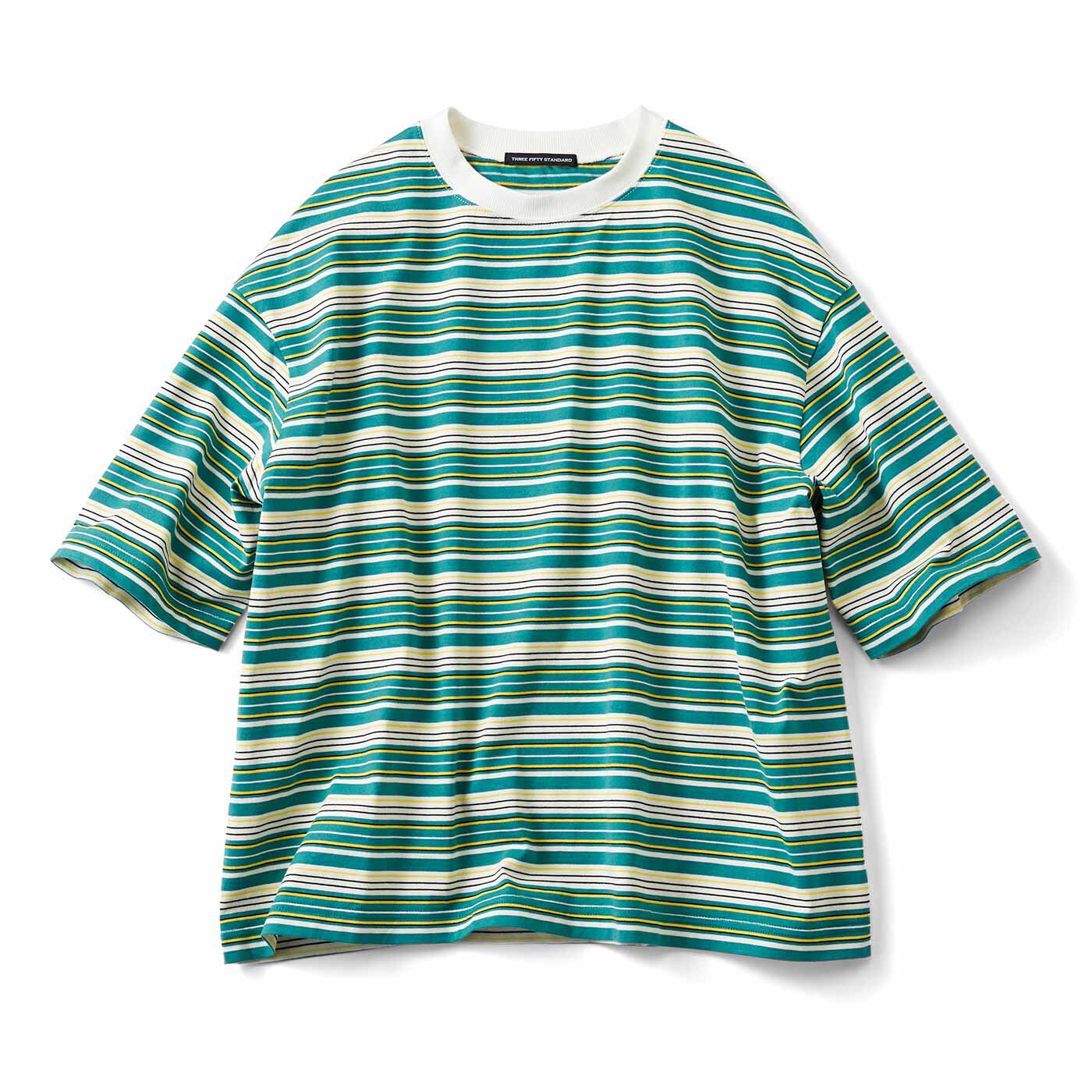 THREE FIFTY STANDARD | マルチボーダーＴシャツグリーン　ＴＦＳ