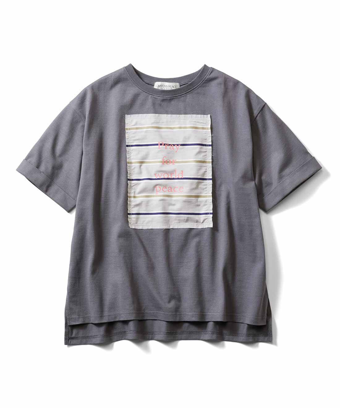 el:ment|el：ment 眠っていた播州織に平和の言葉をのせたオーガニックコットンTシャツ〈きんちゃく付き〉 by LOVE＆PEACE PROJECT