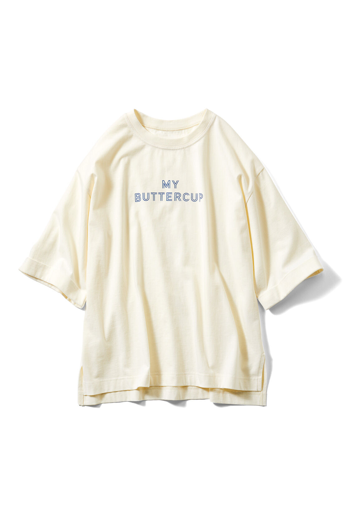 Live in  comfort|リブ イン コンフォート&times;500色の色えんぴつコラボ トルコオーガニックコットン五分袖Tシャツ|ホワイトクリーム