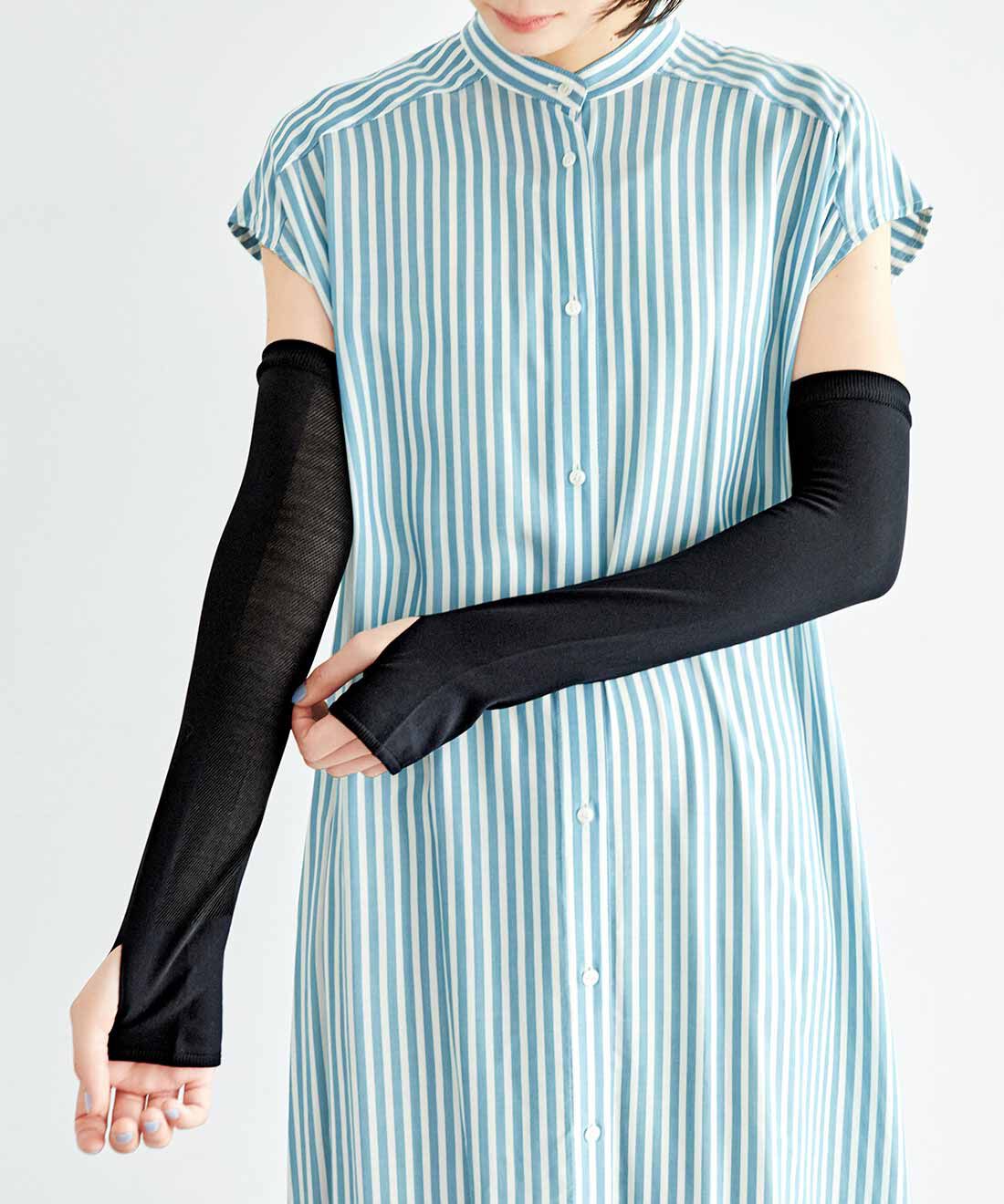 flufeel | 内側メッシュでUV対策 接触冷感アームカバー〈ブラック〉