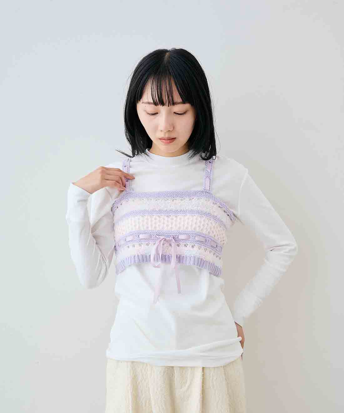 クチュリエ|SAKURA MIYAWAKI &times; Couturier　 ニットビスチェ〈ラベンダーミックス〉