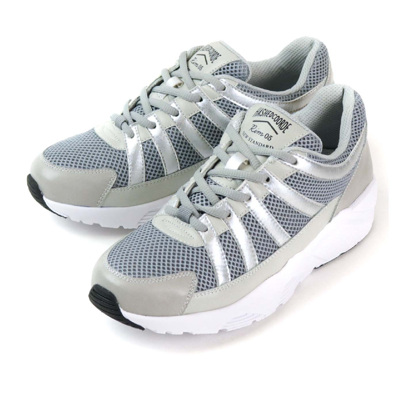 FELISSIMO PARTNERS|ハッシュドコーデメタリックスニーカー〈グレー〉
