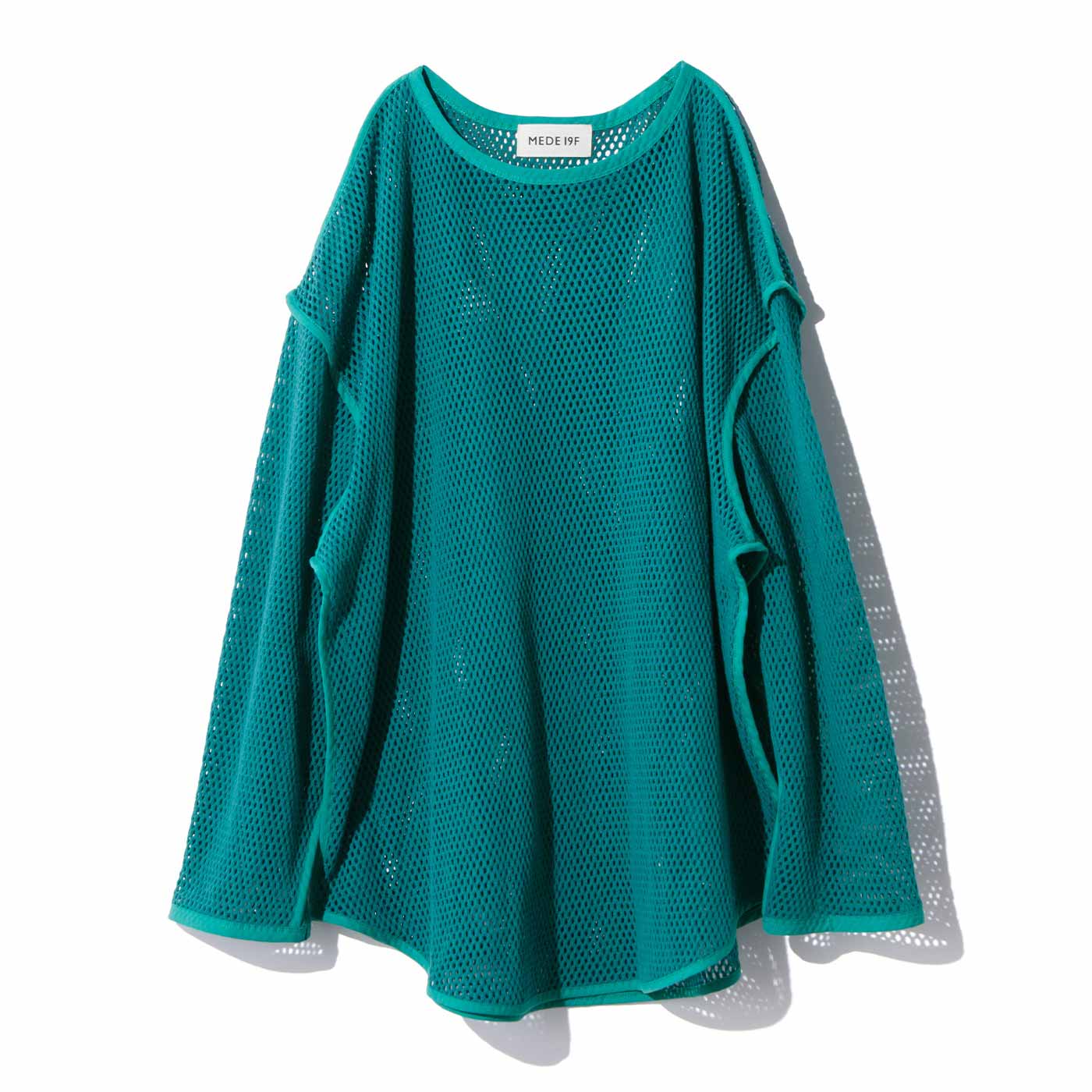 MEDE19F|リラックスメッシュトップス〈グリーン〉ＭＤ１９